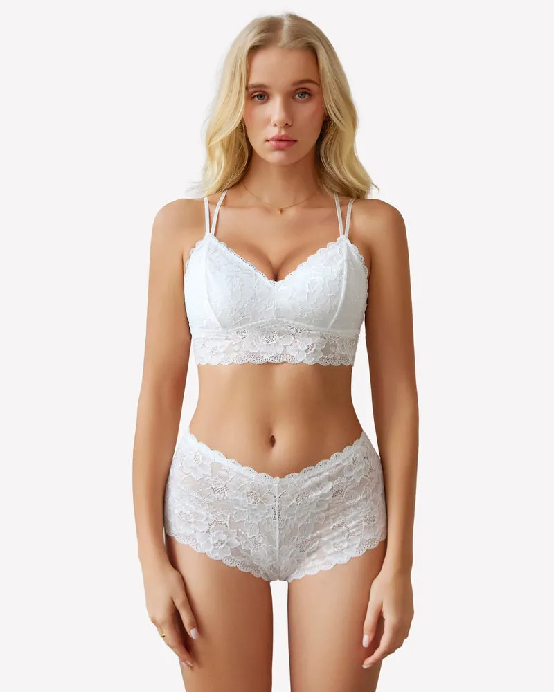2 Piece Lace Bra and Panty Set