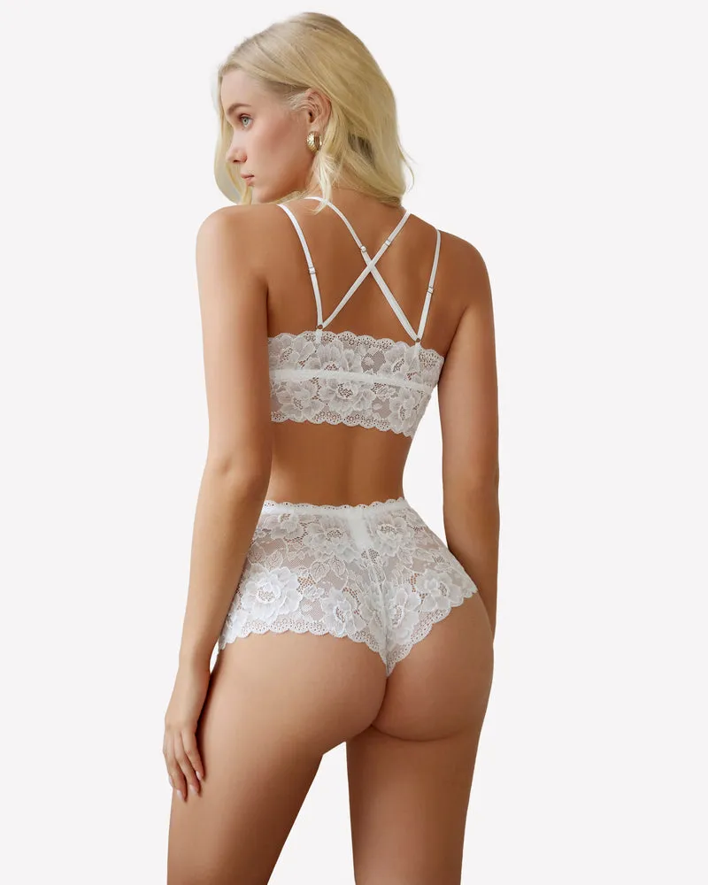 2 Piece Lace Bra and Panty Set