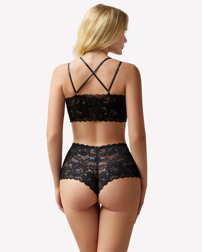 2 Piece Lace Bra and Panty Set