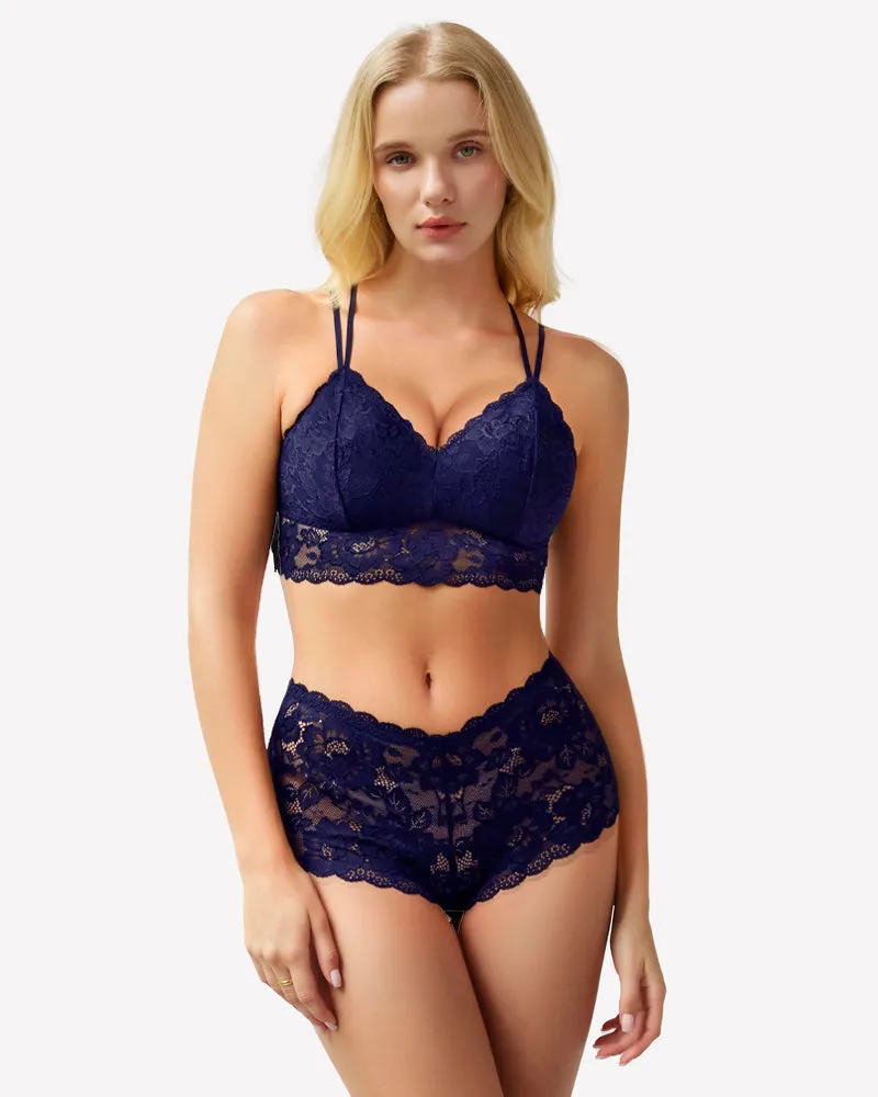2 Piece Lace Bra and Panty Set