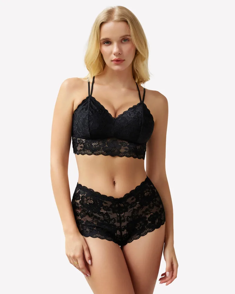 2 Piece Lace Bra and Panty Set