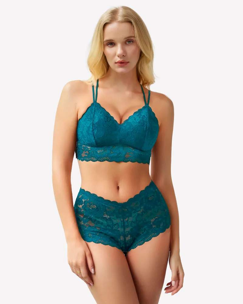 2 Piece Lace Bra and Panty Set