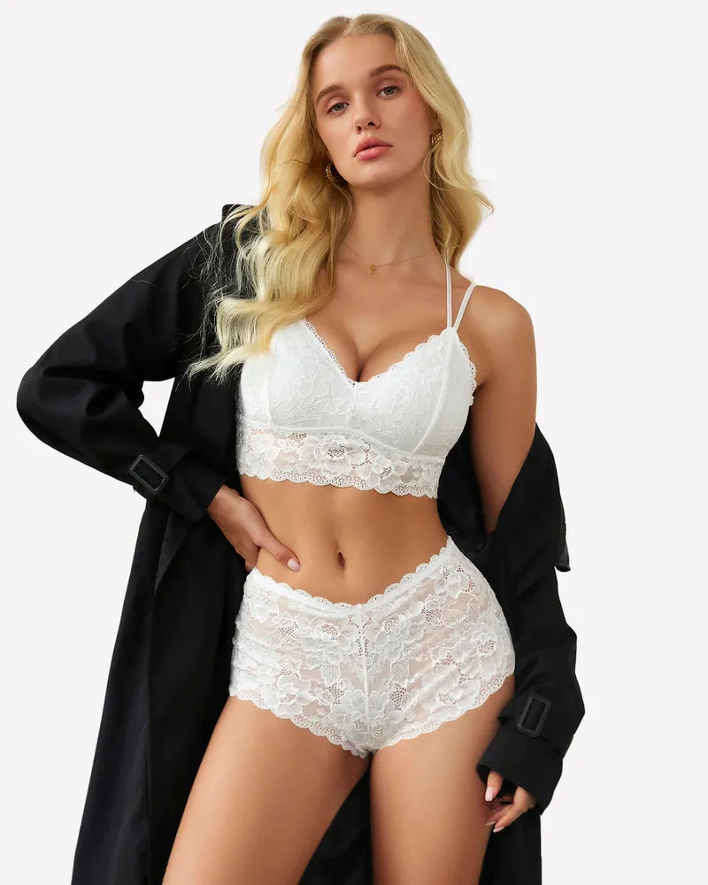 2 Piece Lace Bra and Panty Set