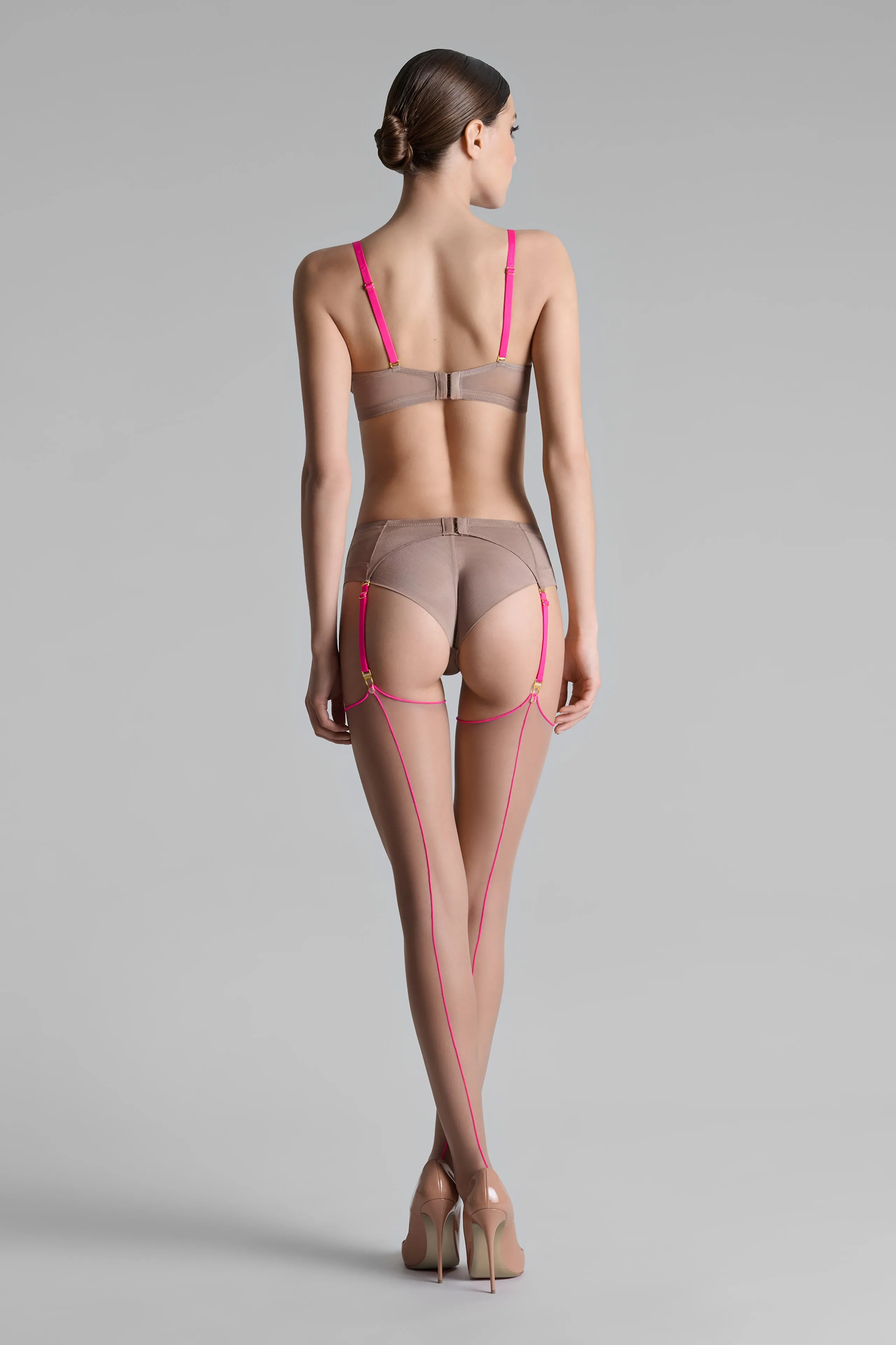 20D neon seam rolled stockings - Les Coquetteries