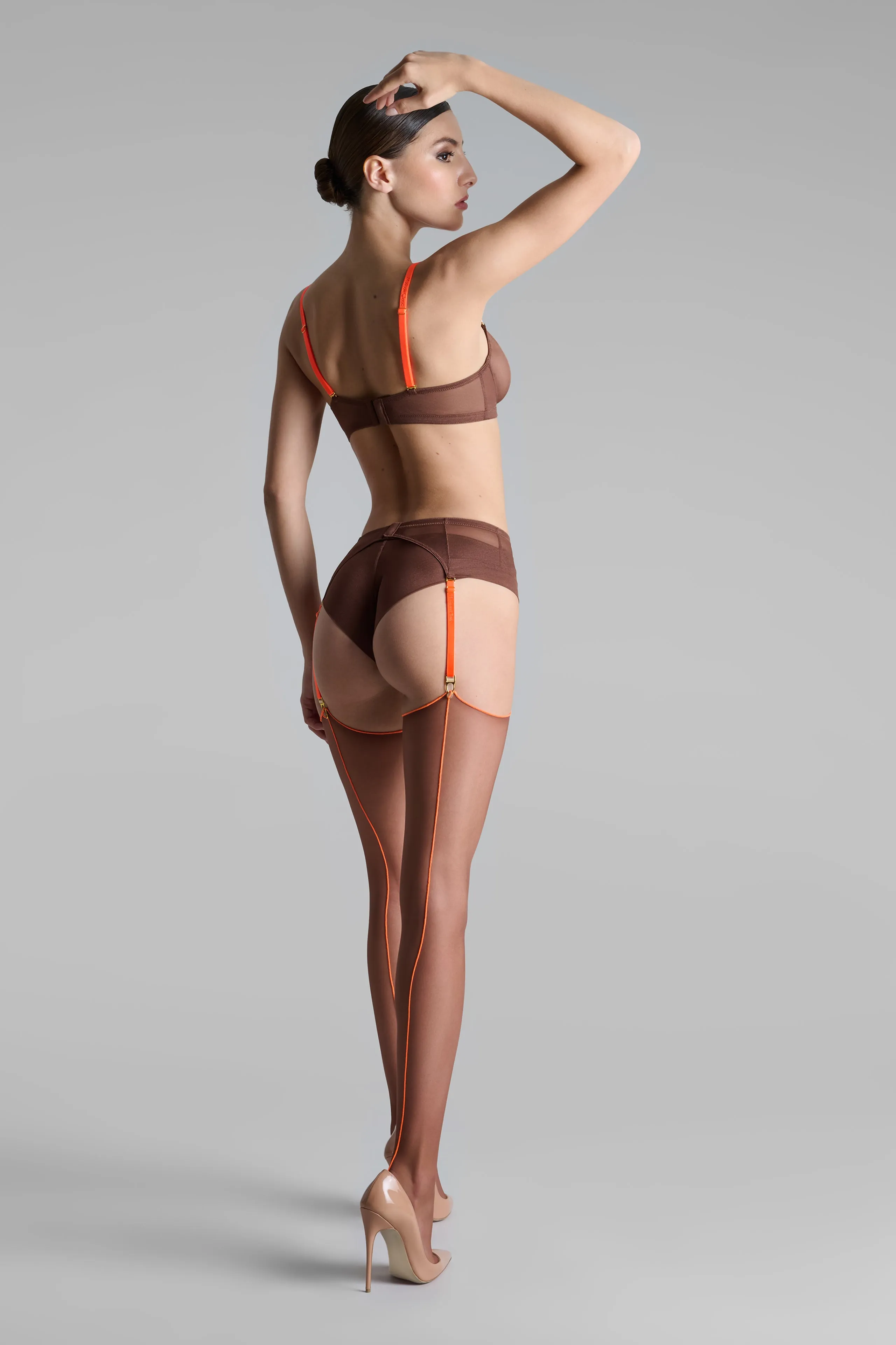 20D neon seam rolled stockings - Les Coquetteries