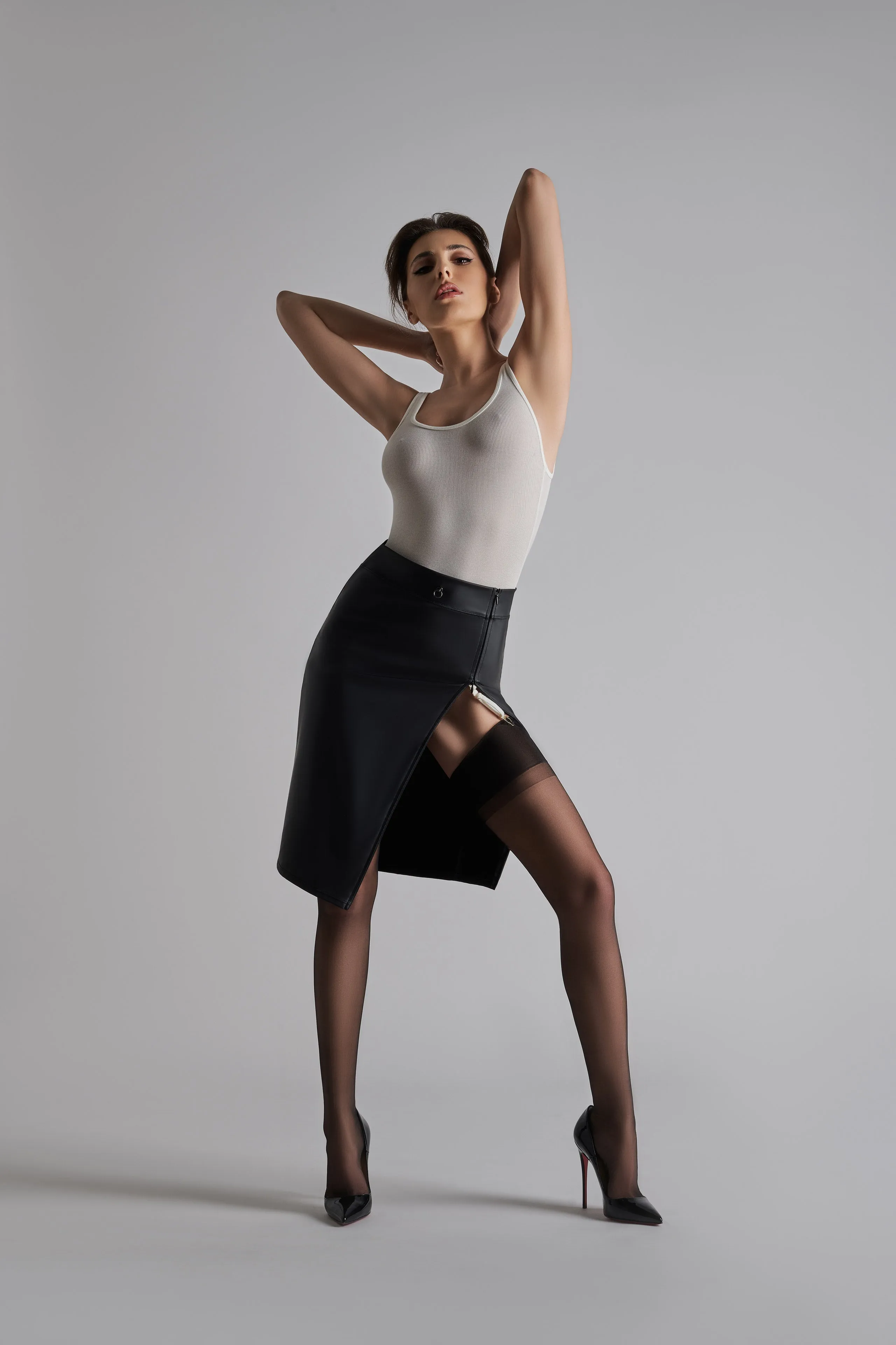 20D Seamed Garter Stockings - Les Coquetries