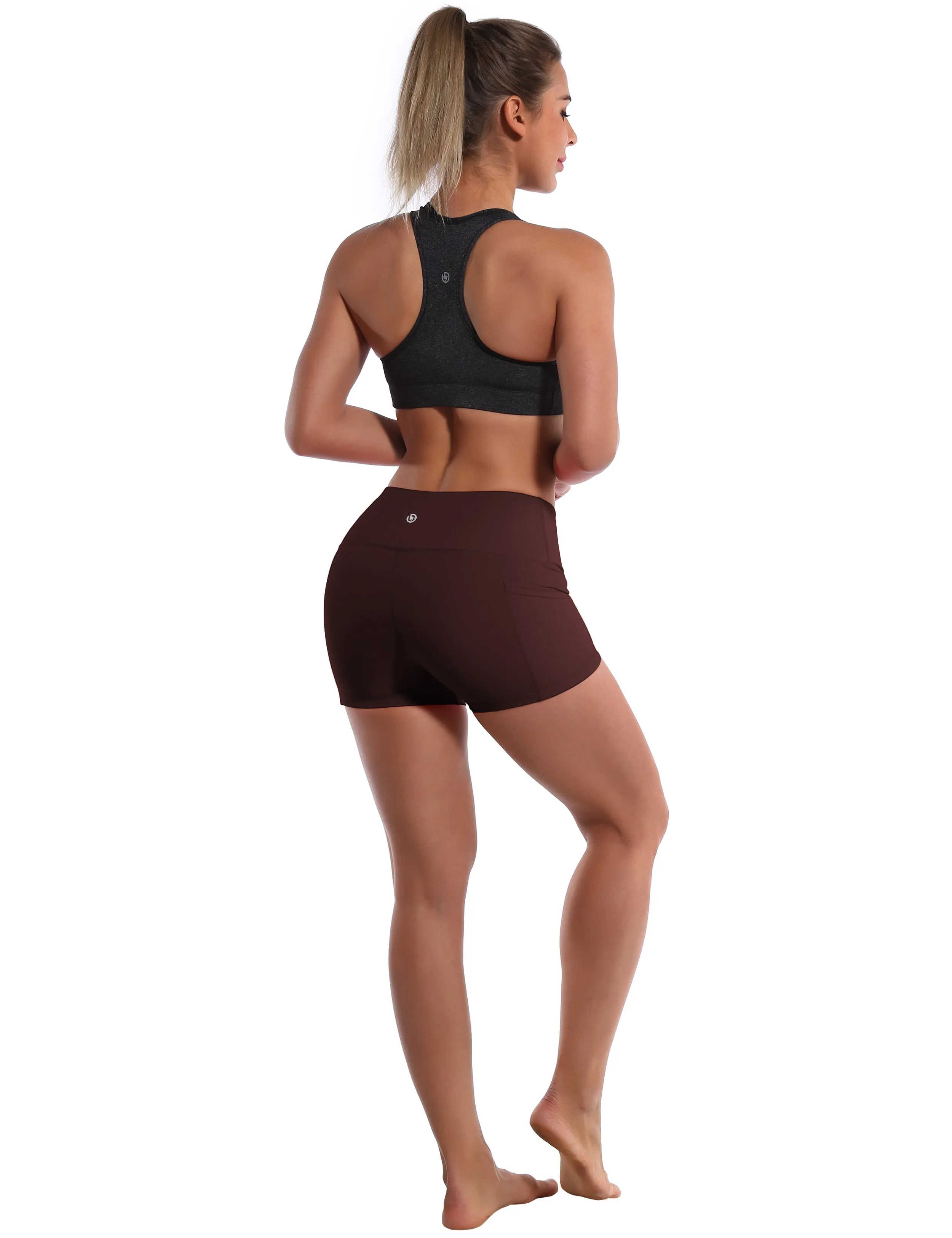 2.5" Side Pockets Yoga Shorts mahoganymaroon_yoga