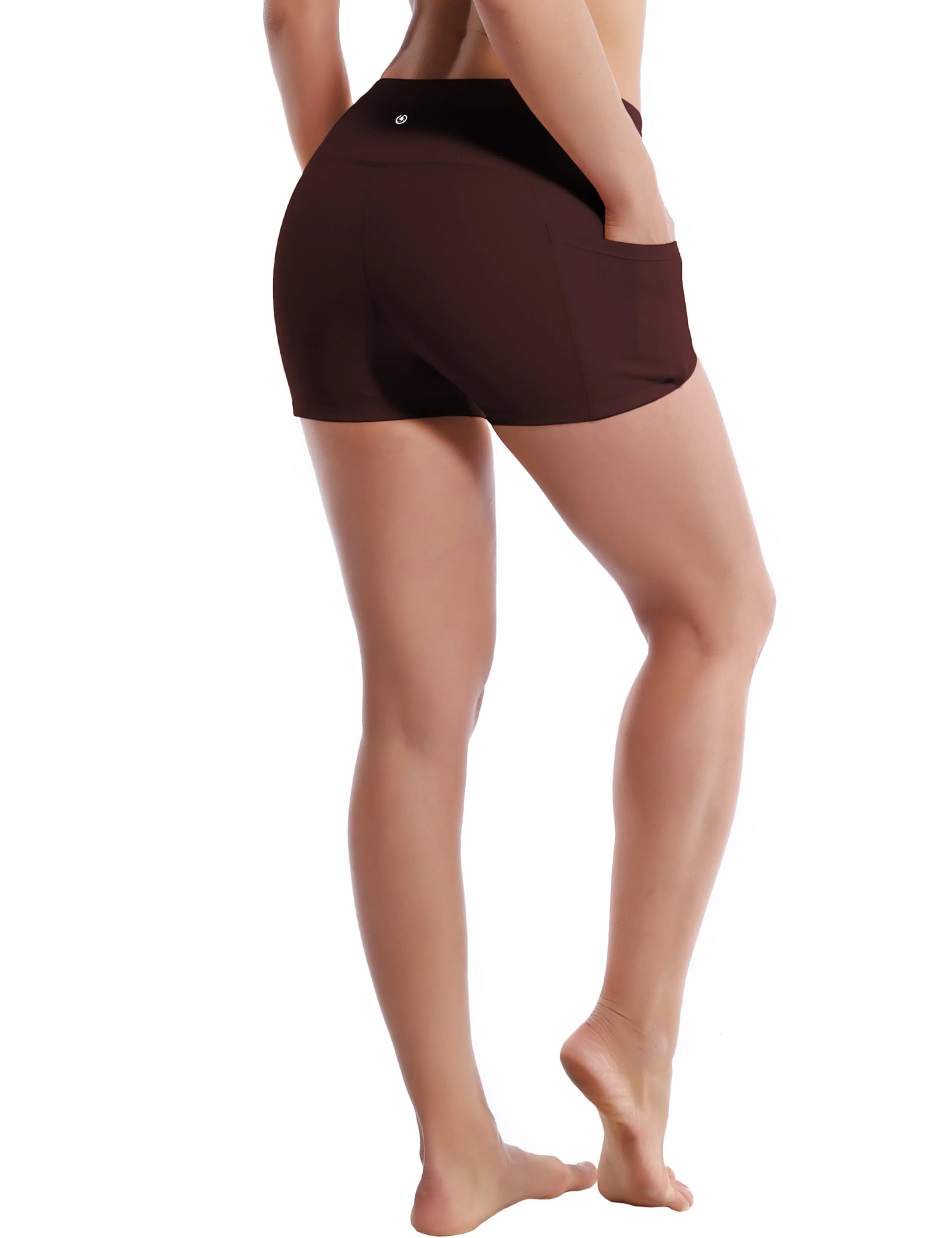 2.5" Side Pockets Yoga Shorts mahoganymaroon_yoga