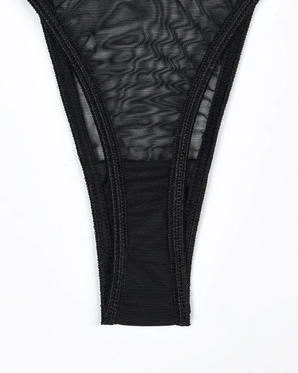 4 Piece Sheer Mesh Bra and Thong Set