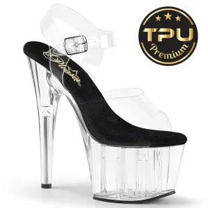 7 Inch Heel ADORE-708PREM Clear Black Clear