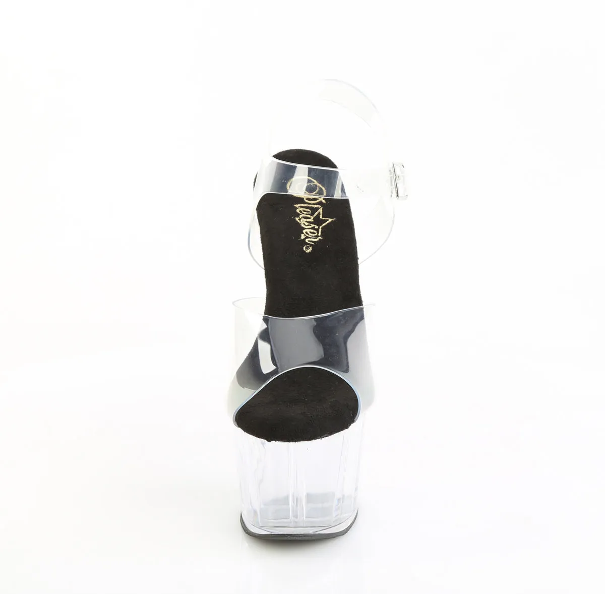 7 Inch Heel ADORE-708PREM Clear Black Clear
