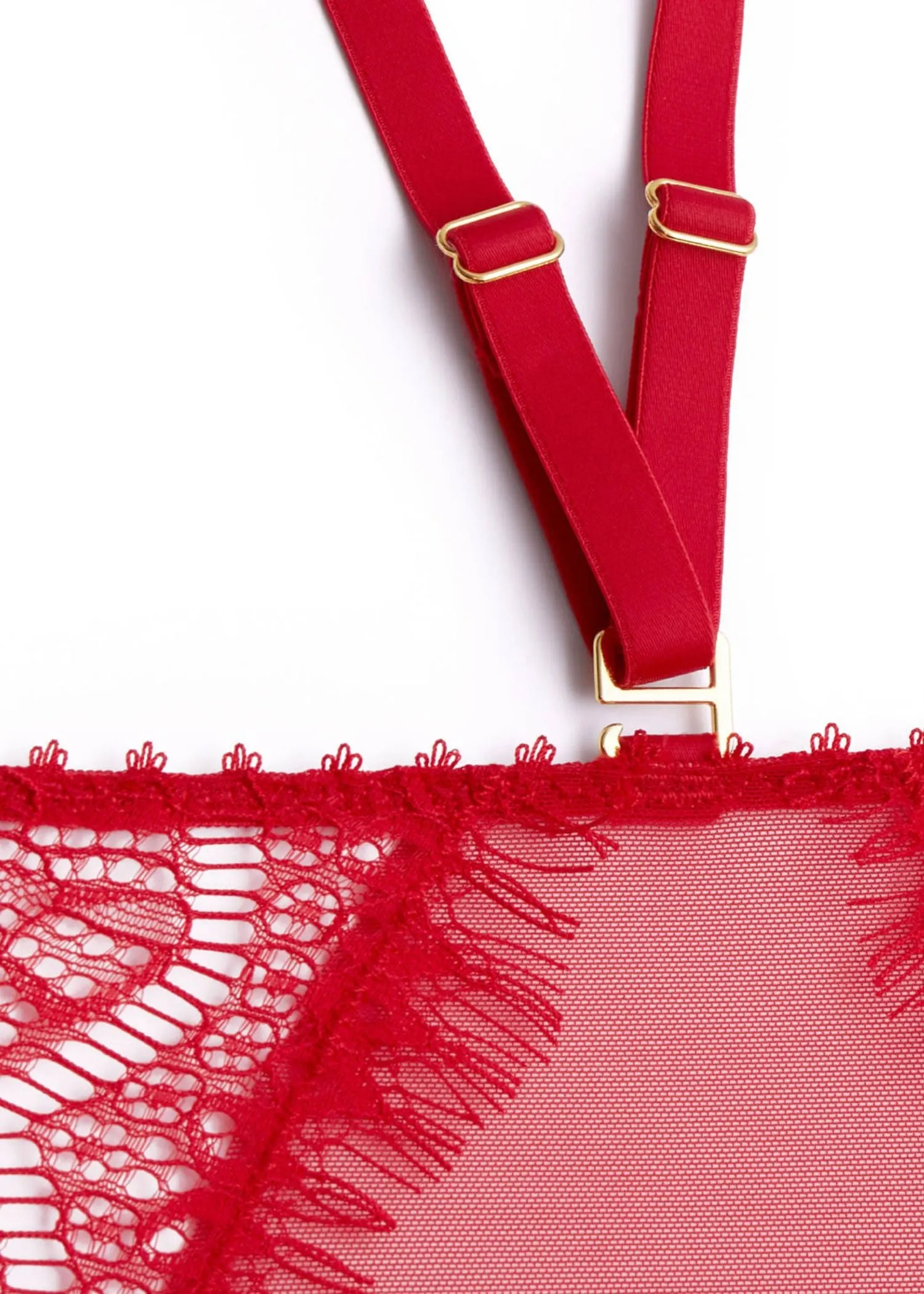 Accroche Coeur Waist Cincher with Suspenders (Red)