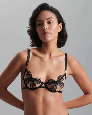 Annabel Open Bow Bra Black