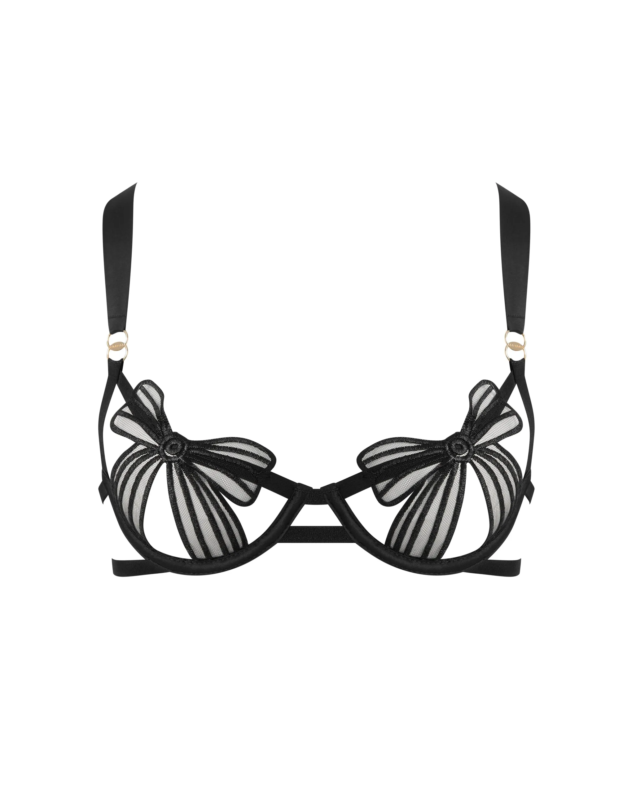 Annabel Open Bow Bra Black