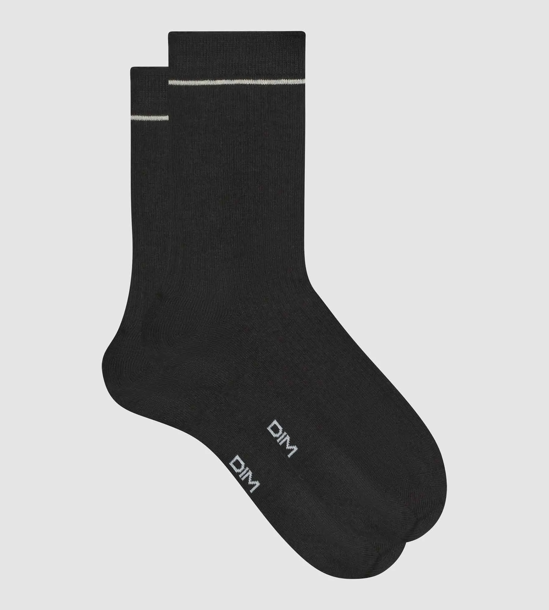 Black Unisex ribbed modal cotton socks Dim Icons