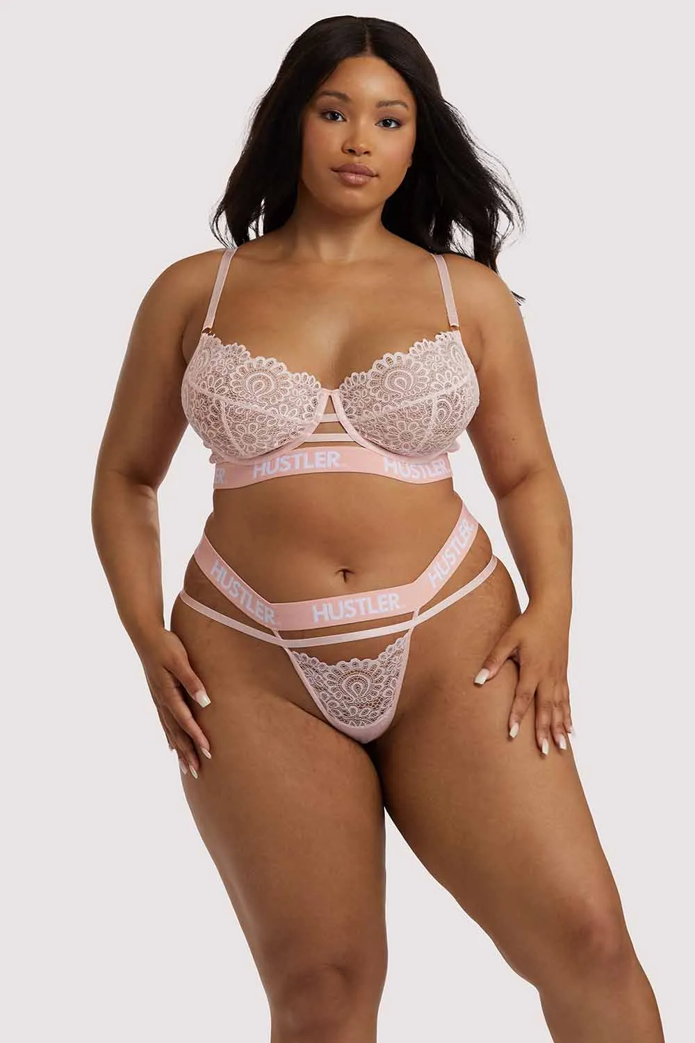 Branded Lace Baby Pink Thong