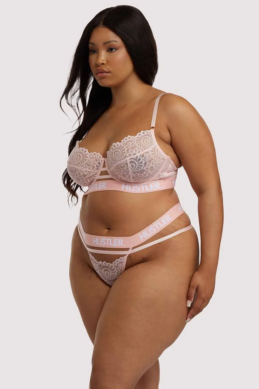 Branded Lace Baby Pink Thong