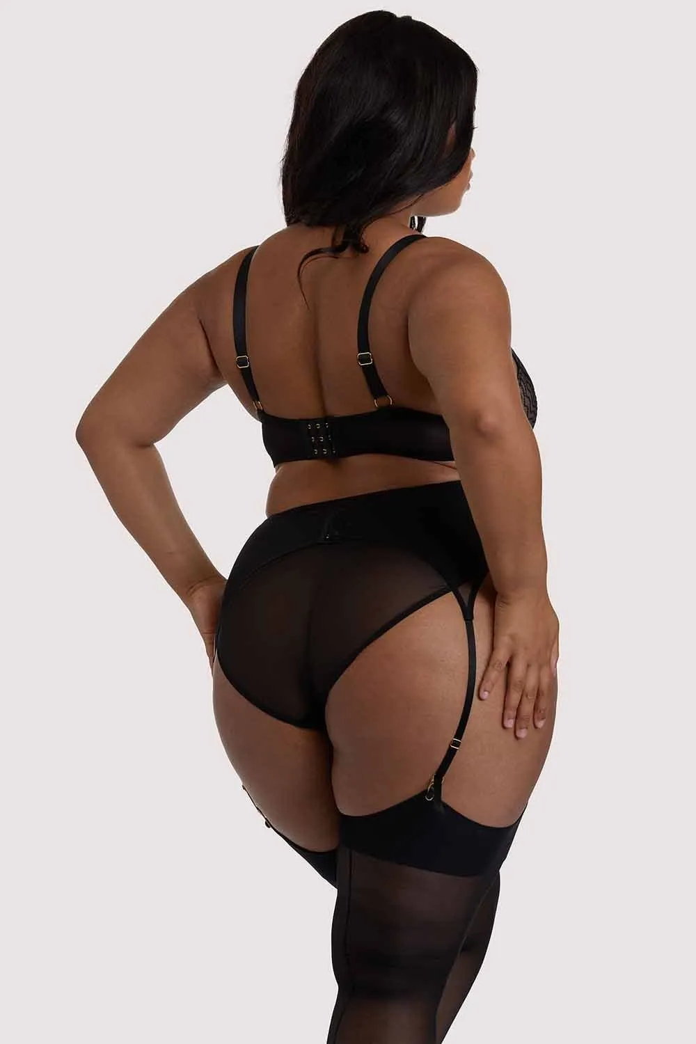 Brianna Black Mesh Suspender