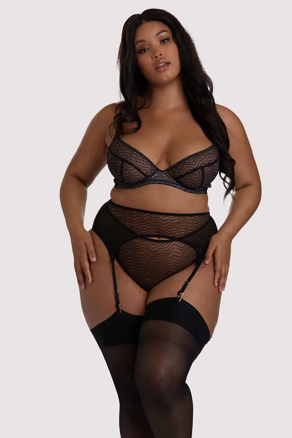 Brianna Black Mesh Suspender