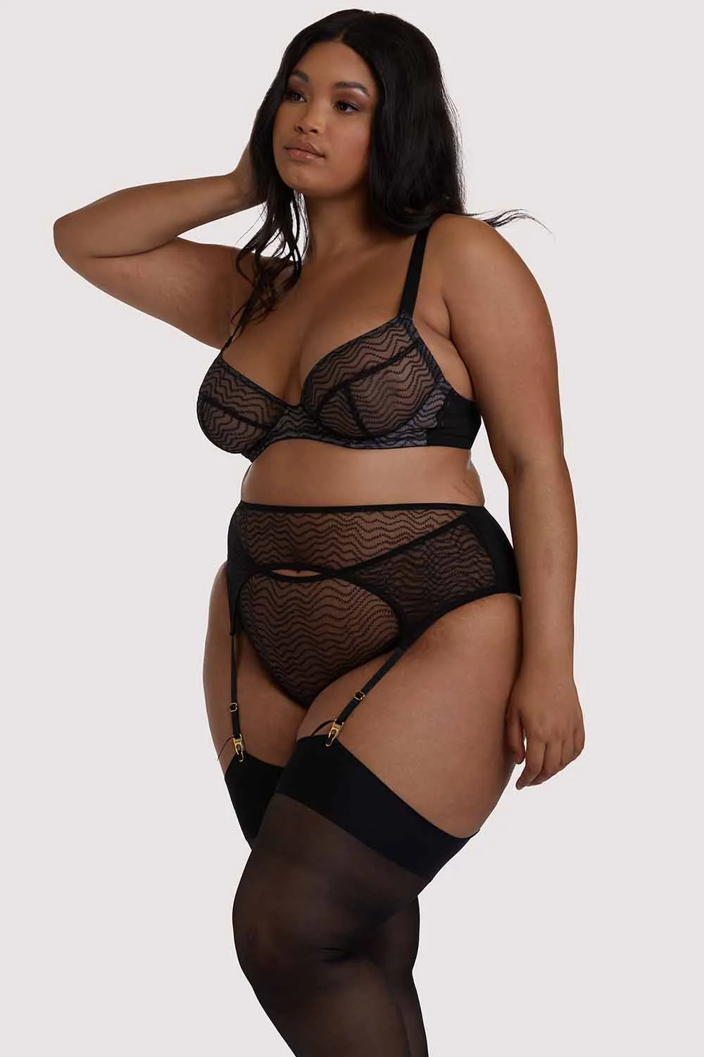 Brianna Black Mesh Suspender