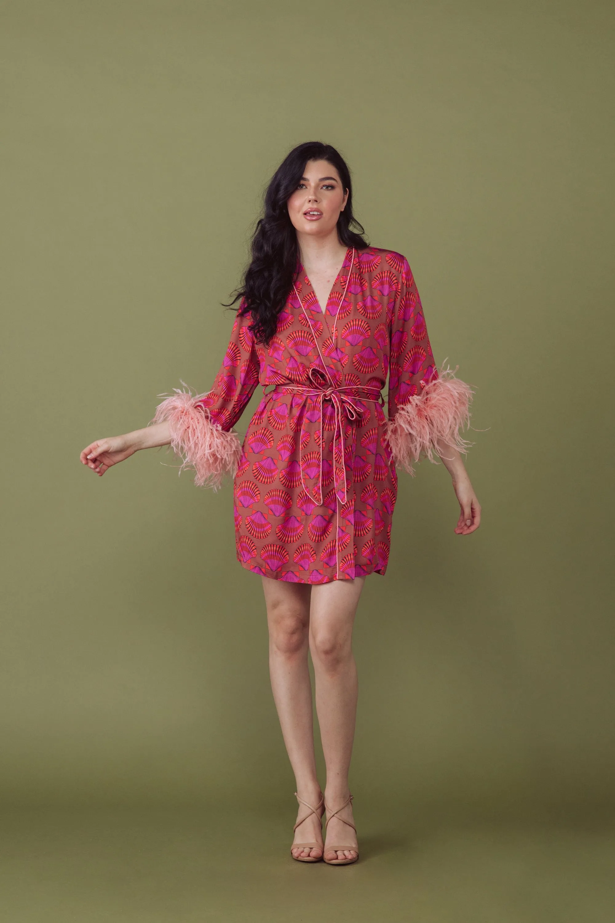 Cheetah Shell Print Short Robe