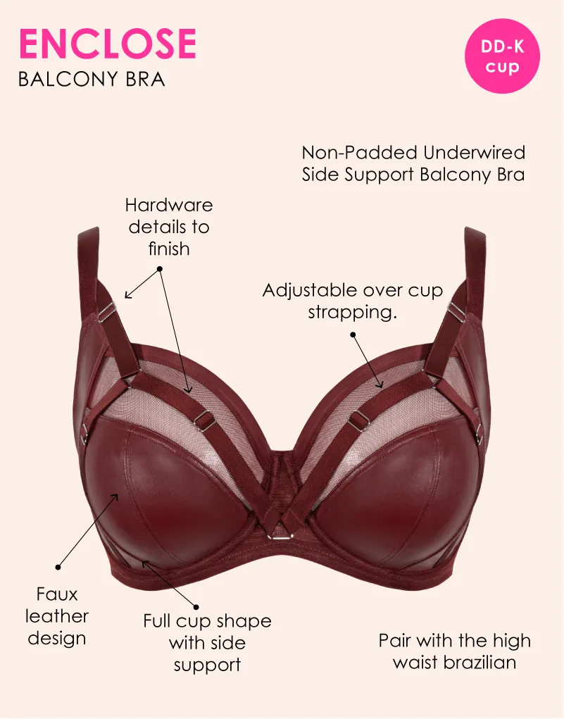 Curvy Kate Enclose Balcony Side Support Bra Oxblood