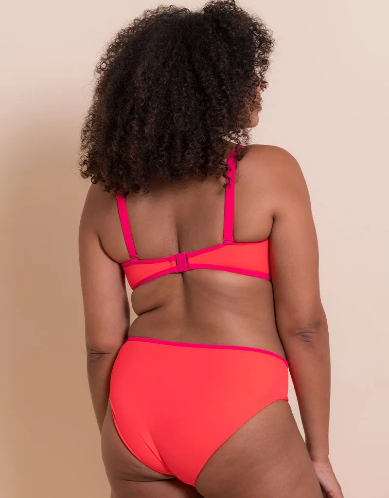 Curvy Kate Minimalist Bandeau Strapless Multiway Bikini Top Coral/Pink