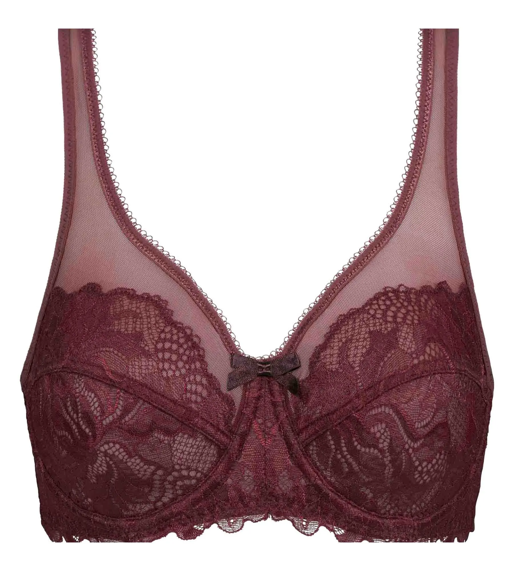Dark Ruby lace full cup bra Generous Essentiel