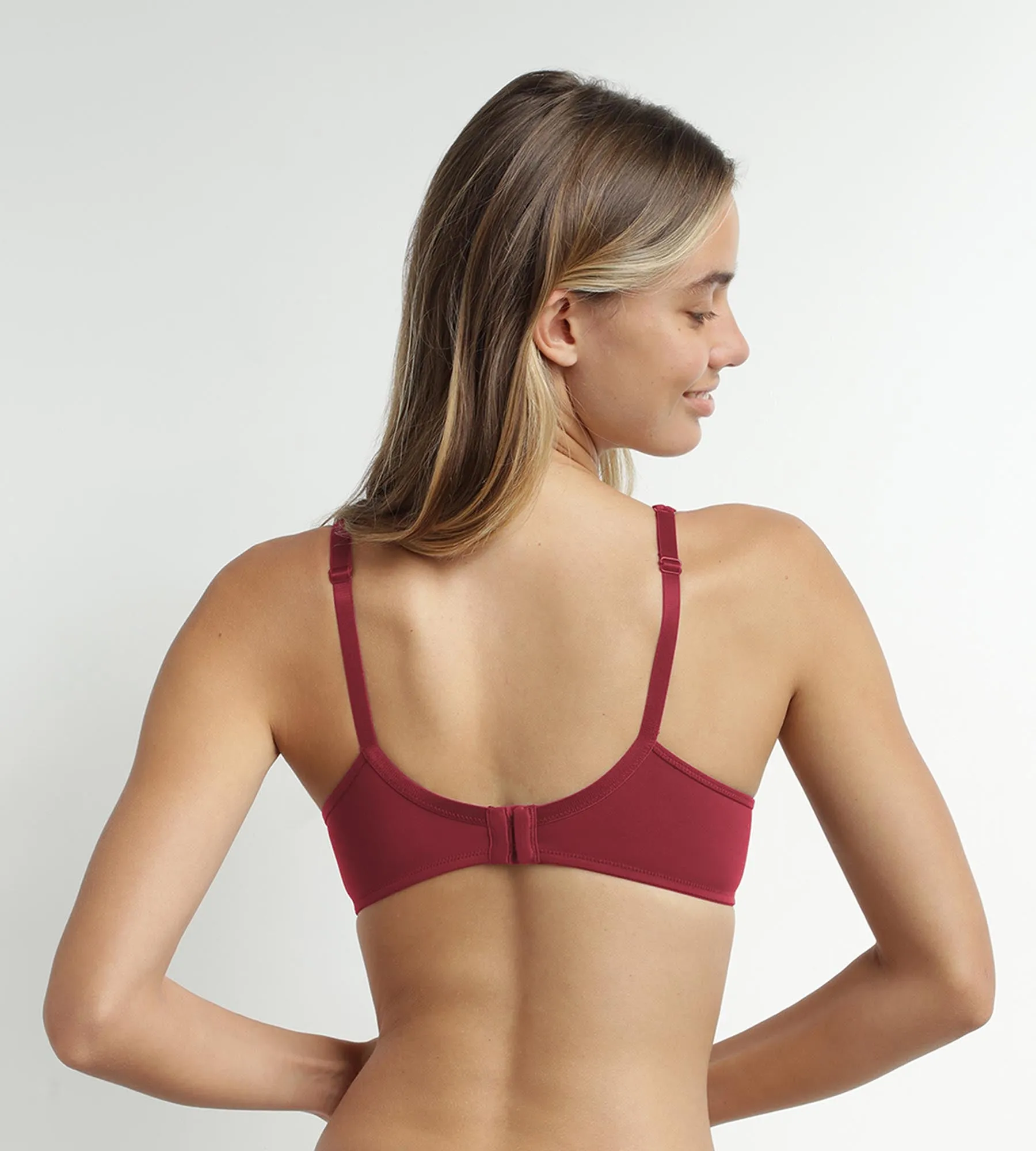 Dim Generous poppy microfiber and tulle push-on bra