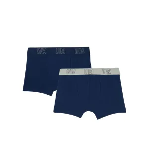 Dim Skin Care Pack of 2 boys' boxers in Navy Blue organic cotton