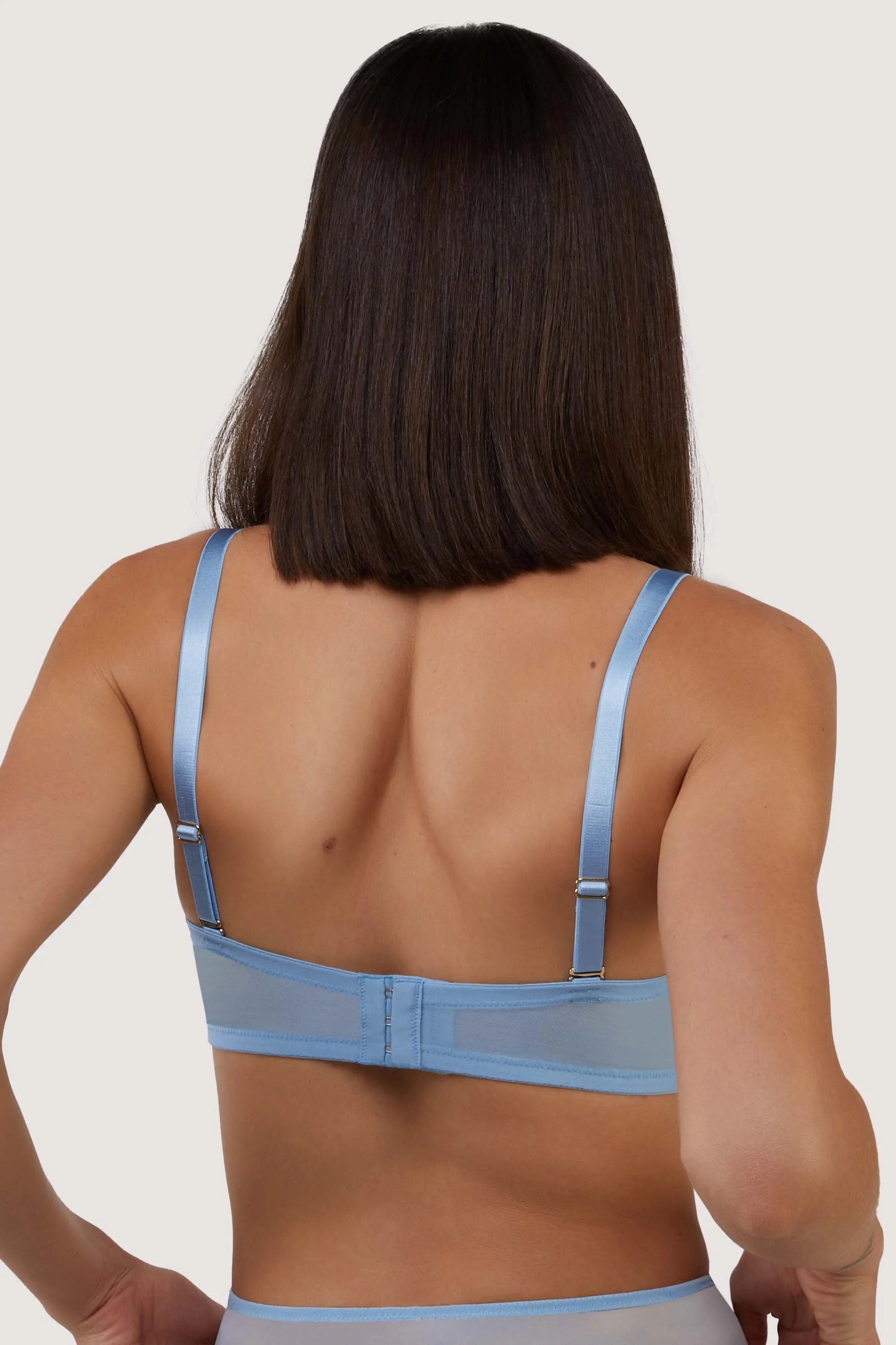 Dorothy Baby Blue Diamanté Overwired Bra
