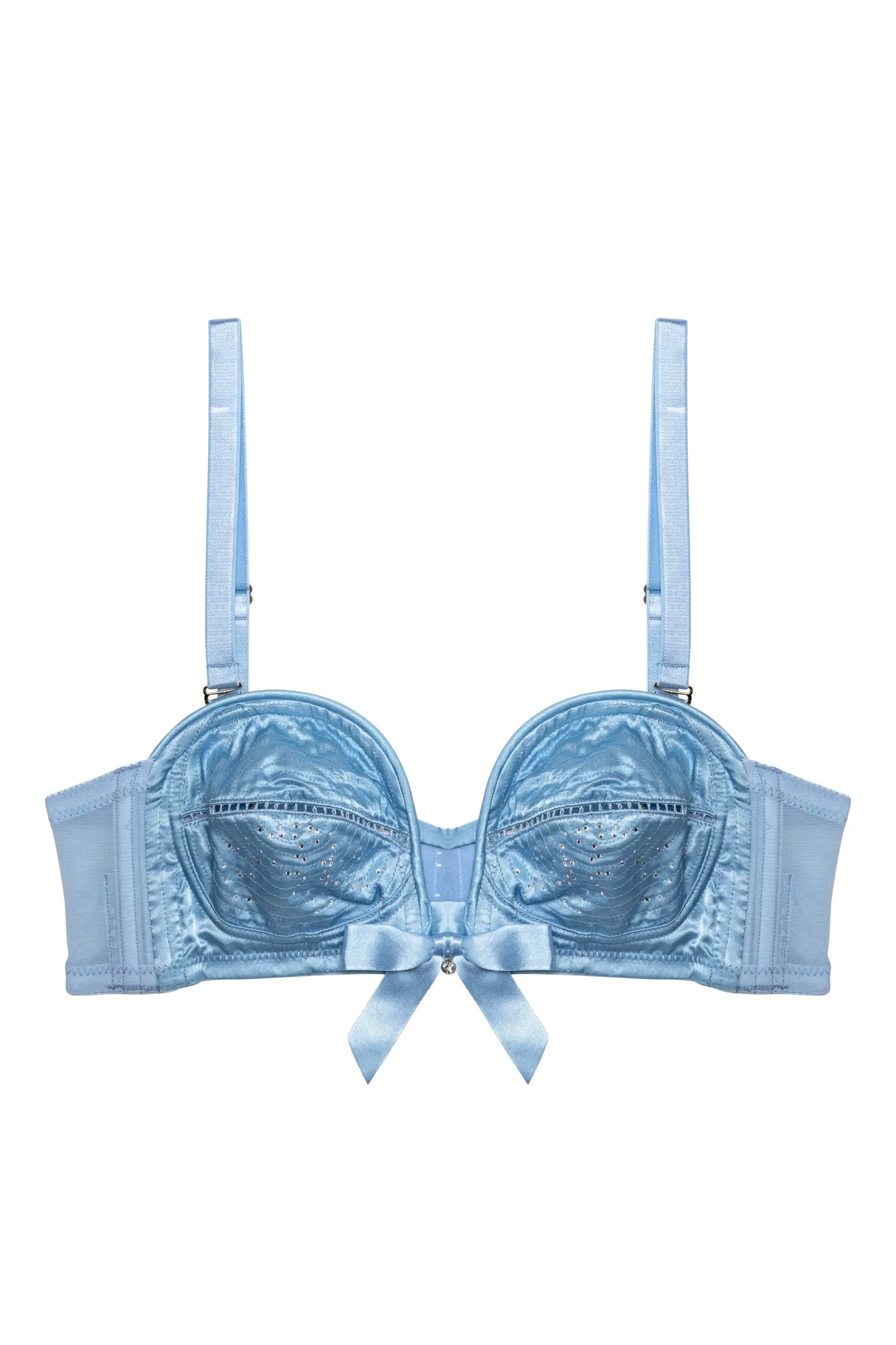 Dorothy Baby Blue Diamanté Overwired Bra