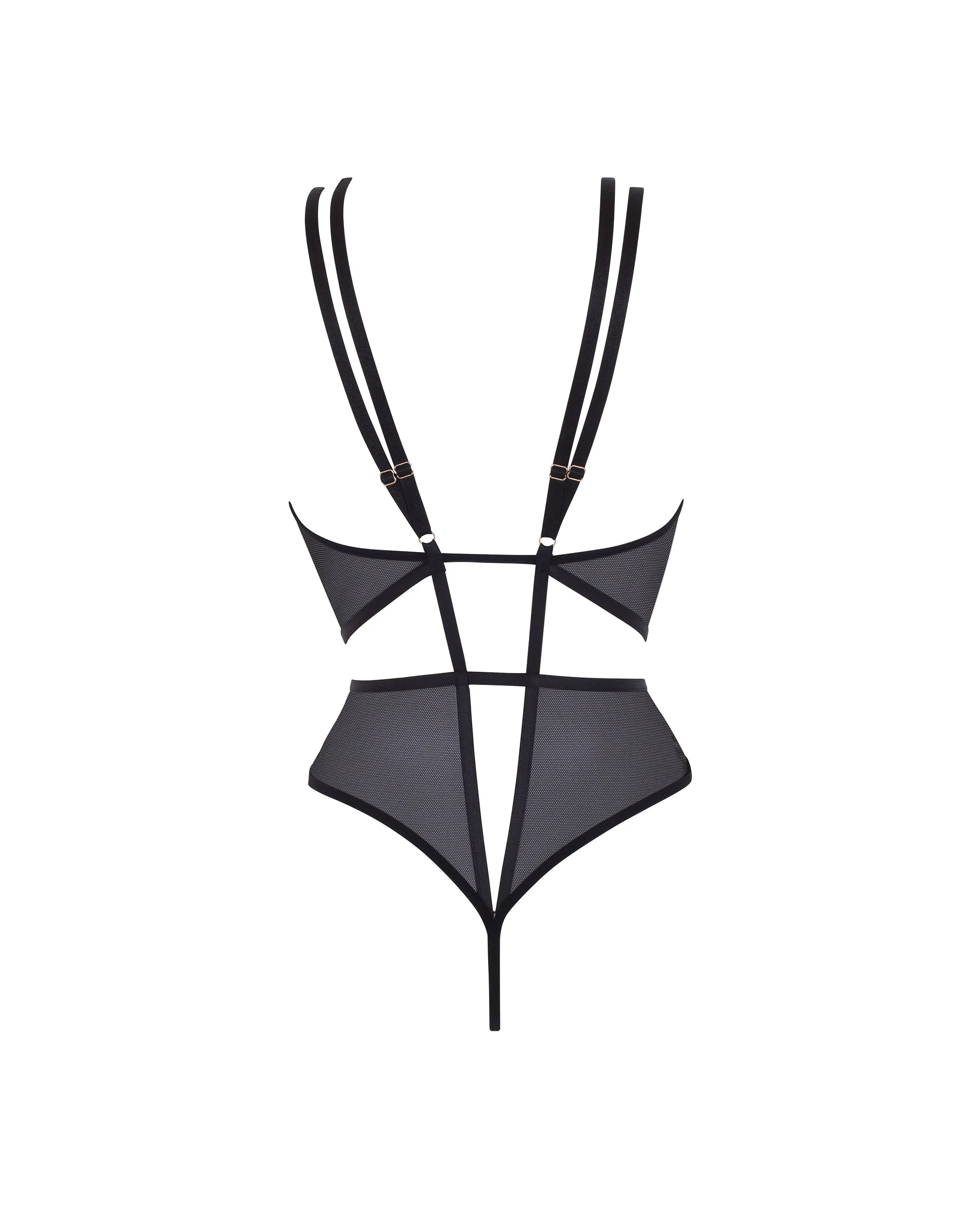 Elizabeth Sheer Mesh Bodysuit Black