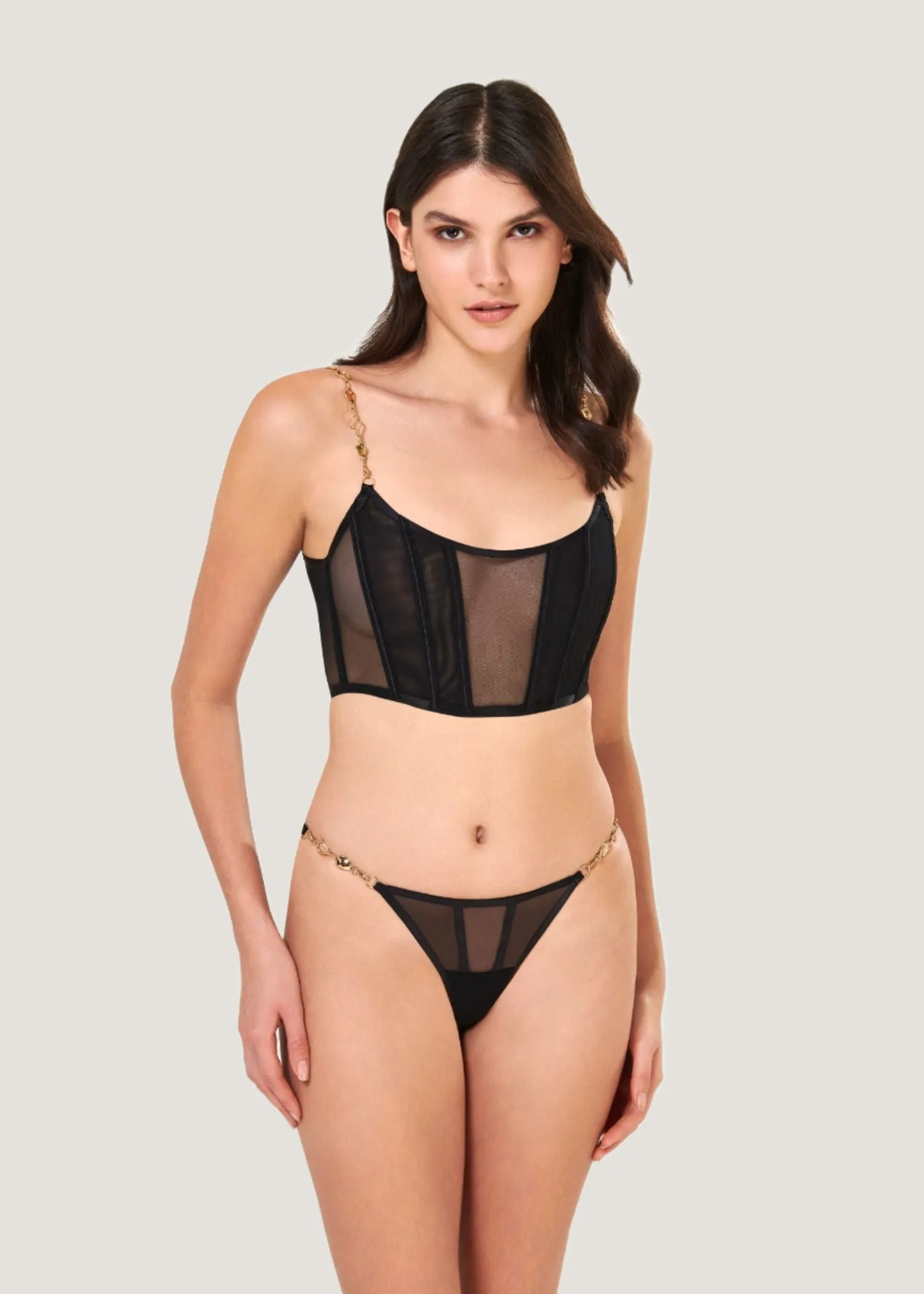 Emery Soft Bustier (Black/Gold)
