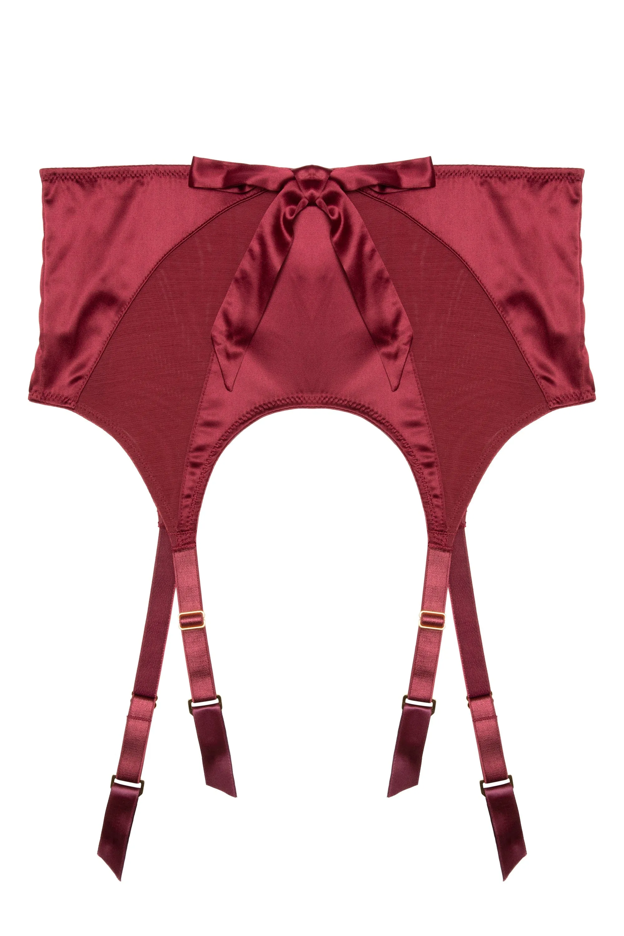 Etta Red Mesh And Satin  Suspender Belt