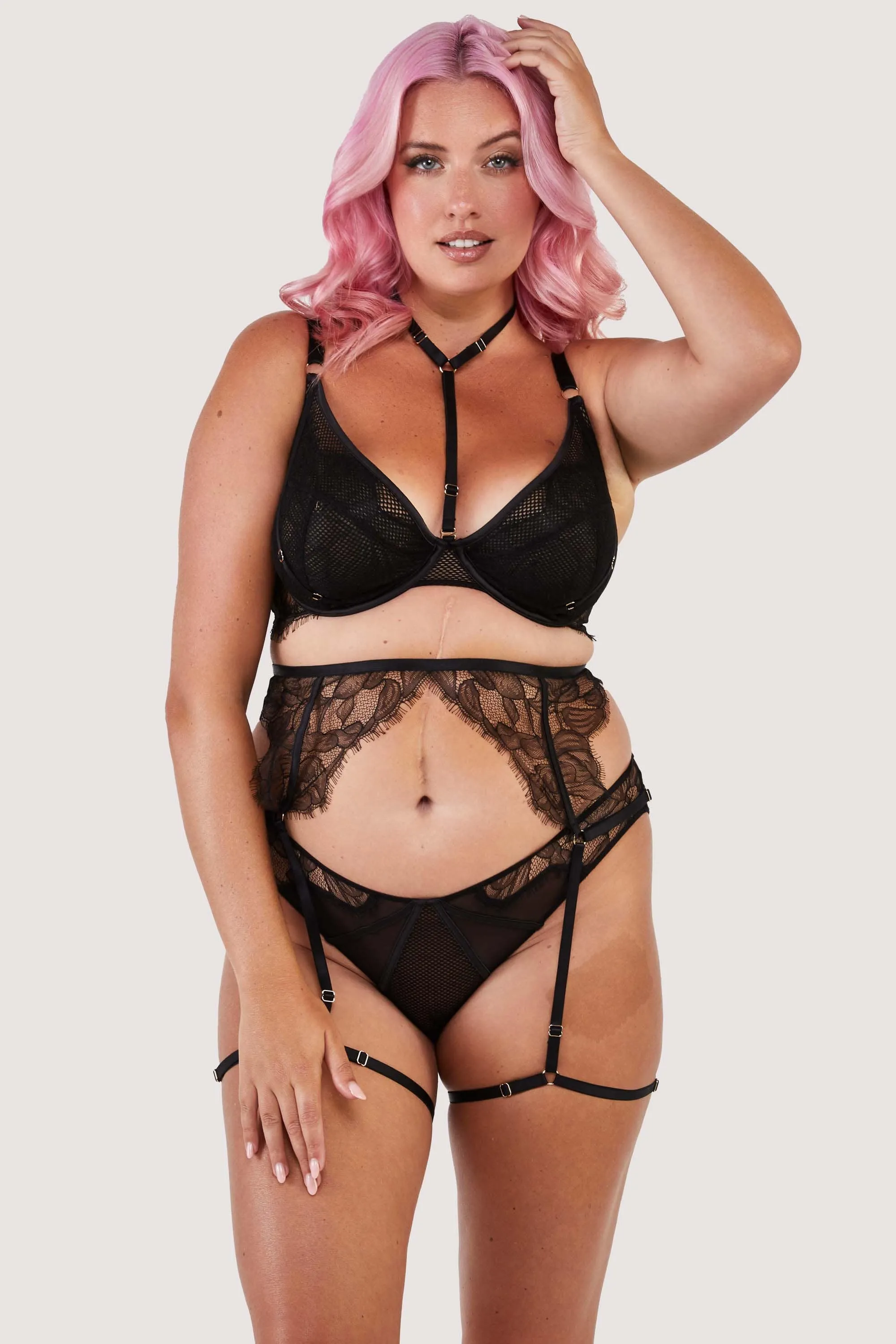 Fairfield Black Lace Suspender Belt