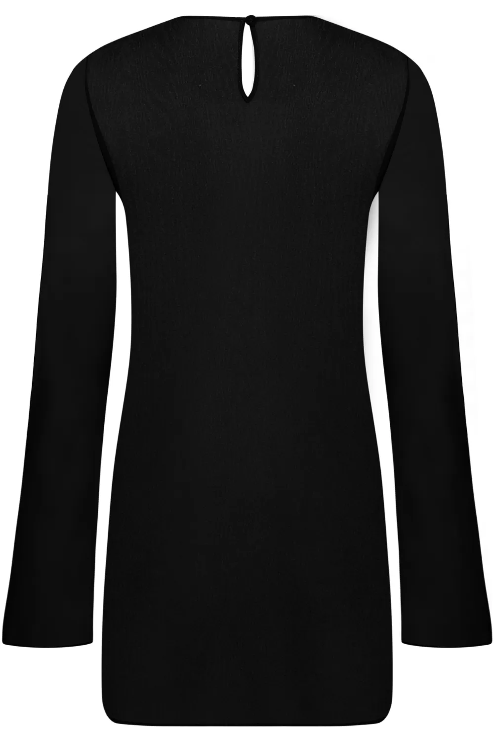 Fever Long Sleeve Short Beach Dress in Black