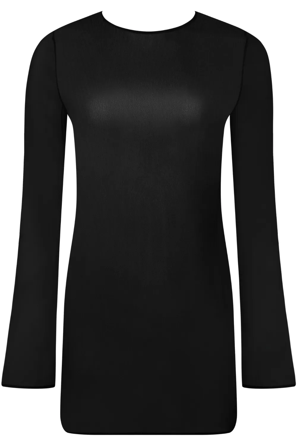 Fever Long Sleeve Short Beach Dress in Black