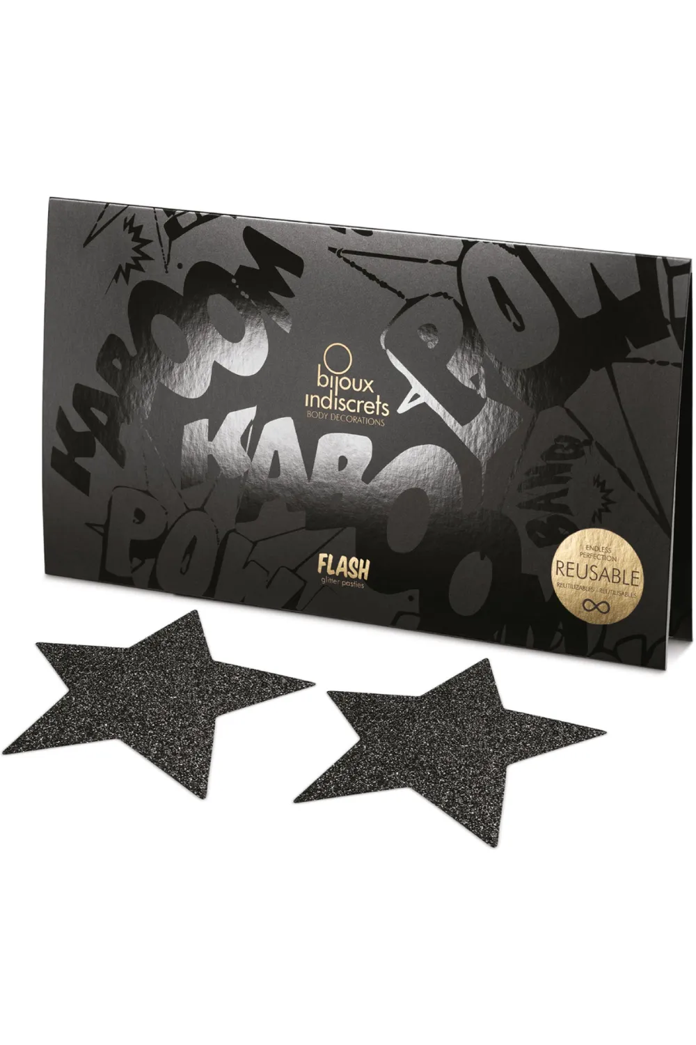 Flash Glitter Star Pasties Black