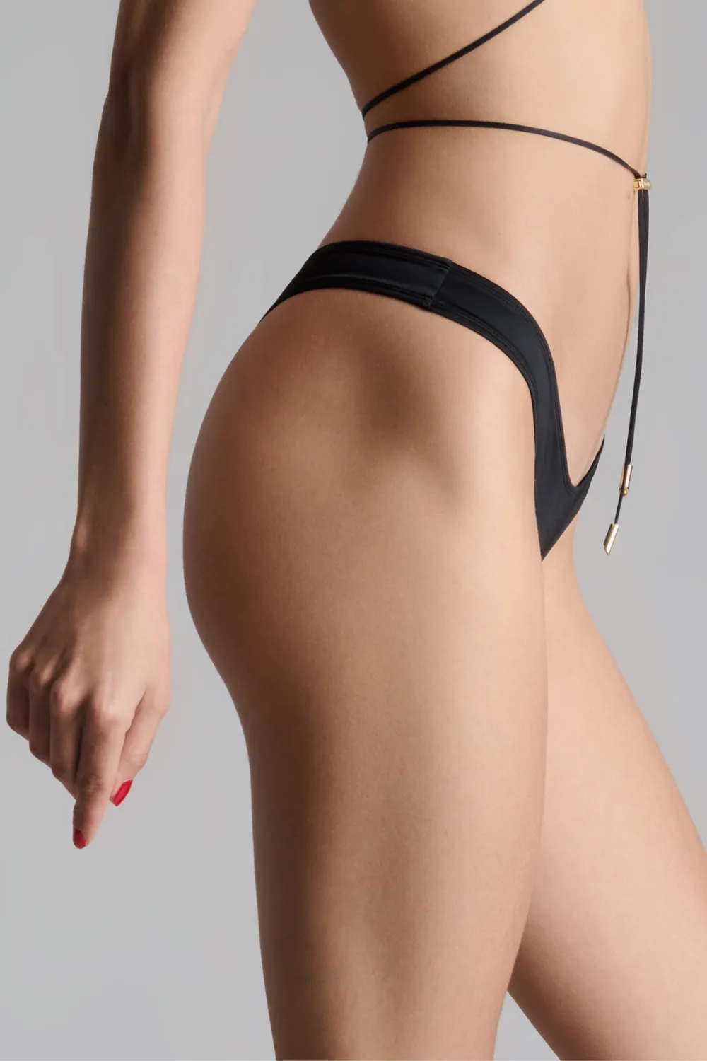 French Kiss High Cut Tanga Black