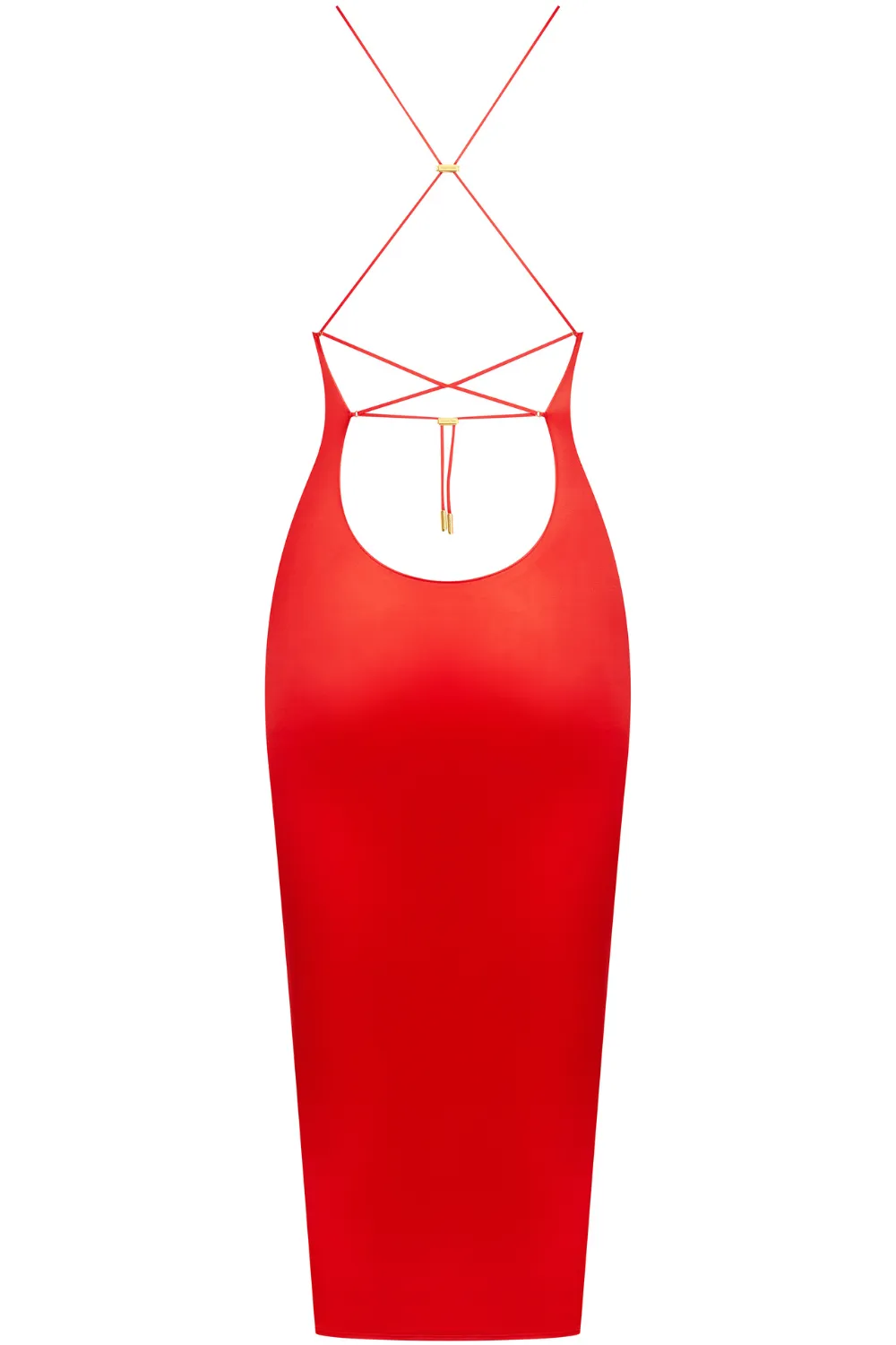 French Kiss Open Back Midi Dress Red