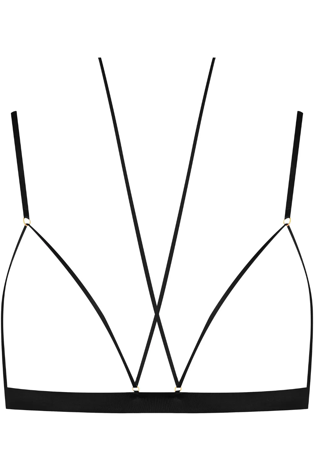 French Kiss Open Triangle Bra in Black