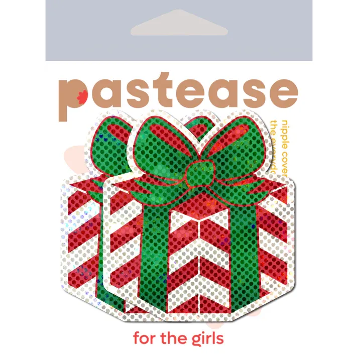 Gift: Christmas Present Wrapped with Bow Nipple Pasties