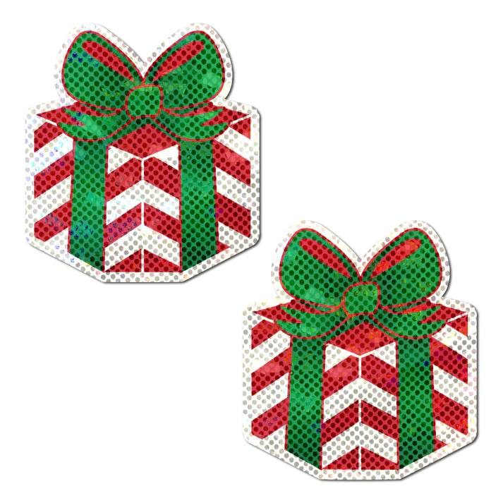 Gift: Christmas Present Wrapped with Bow Nipple Pasties