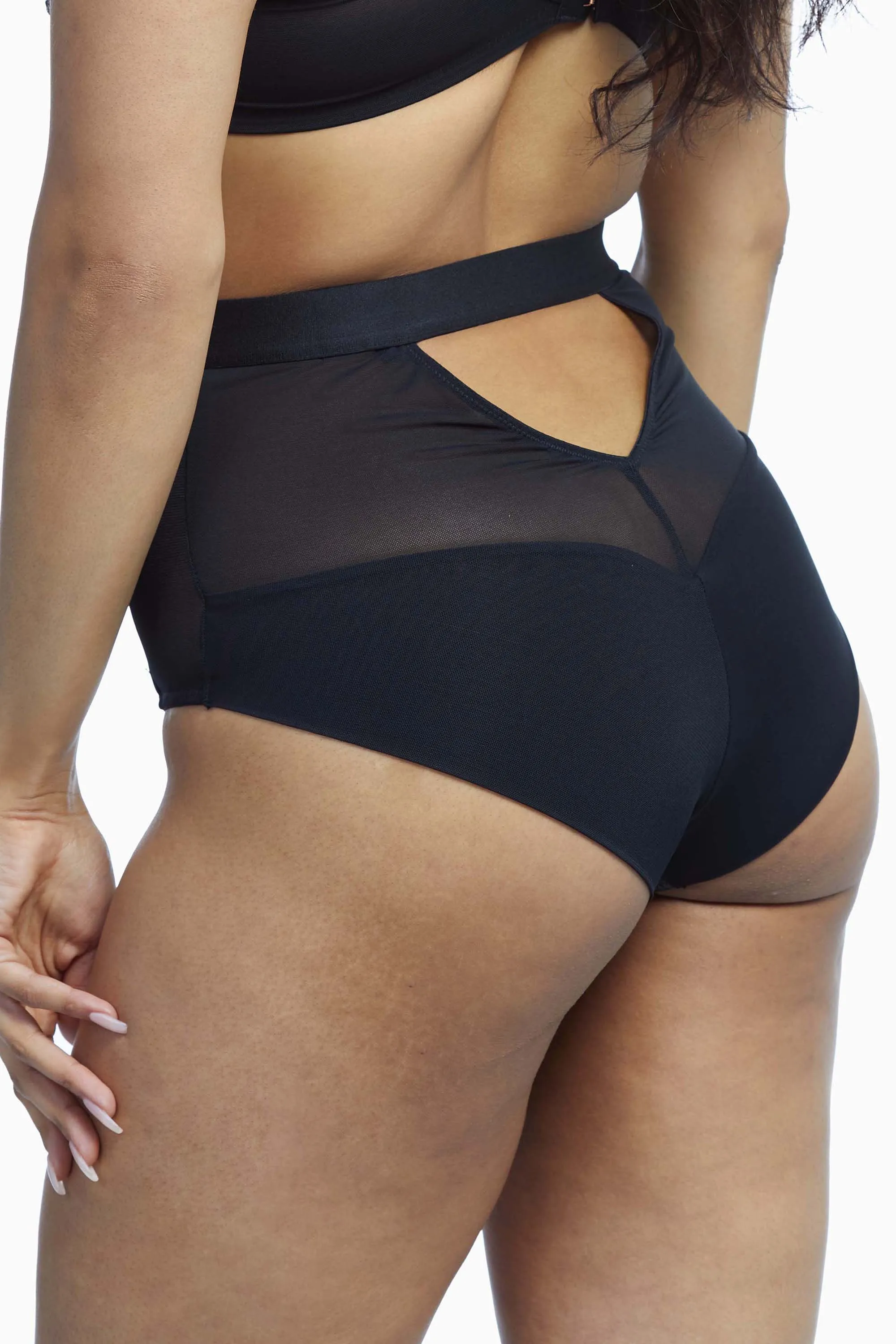 Harnessed High Waist Brief Black