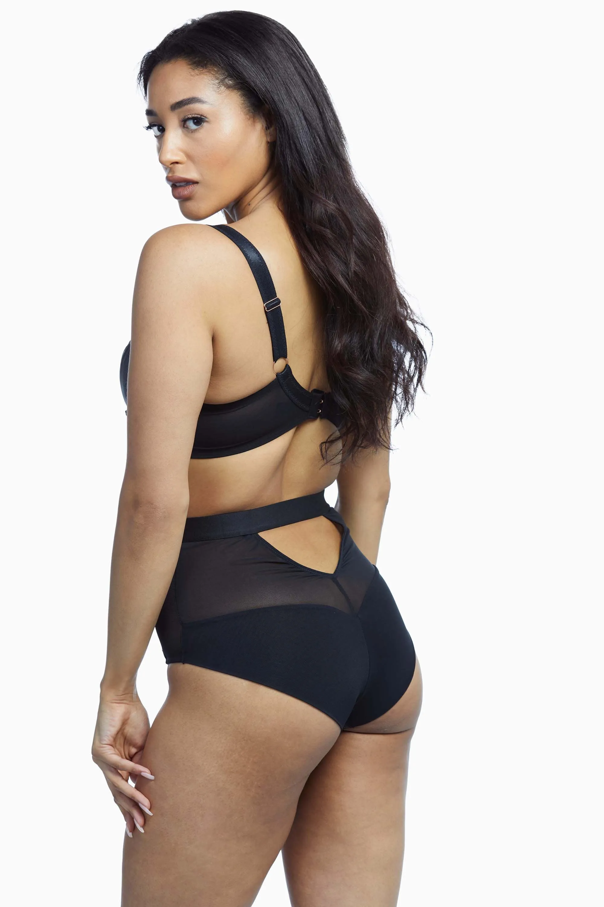Harnessed High Waist Brief Black