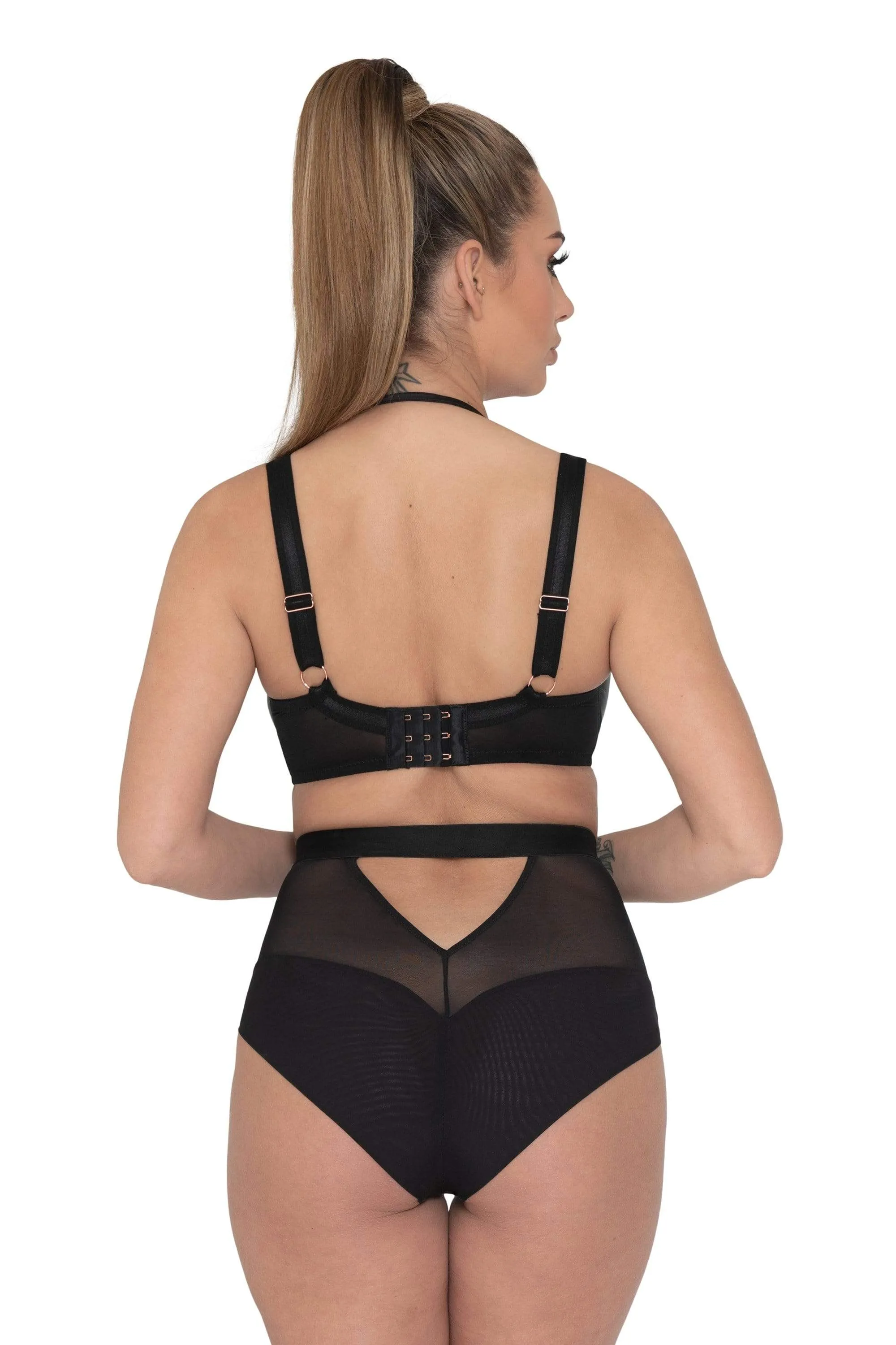 Harnessed High Waist Brief Black