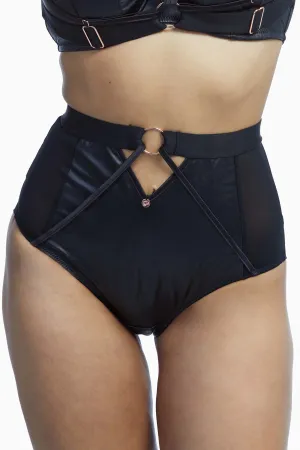 Harnessed High Waist Brief Black