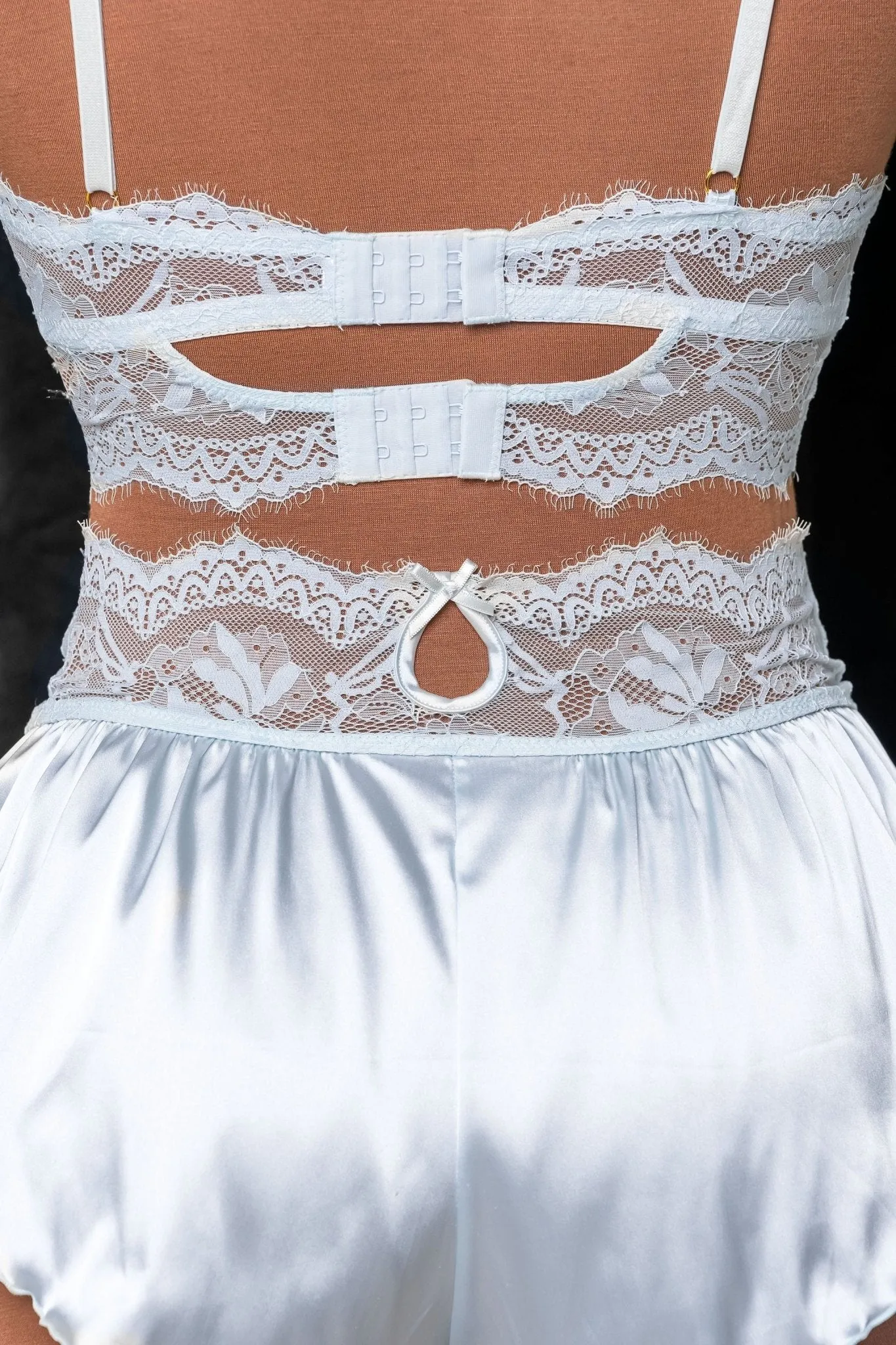 High Waist Satin Tap Shorts - Something Blue