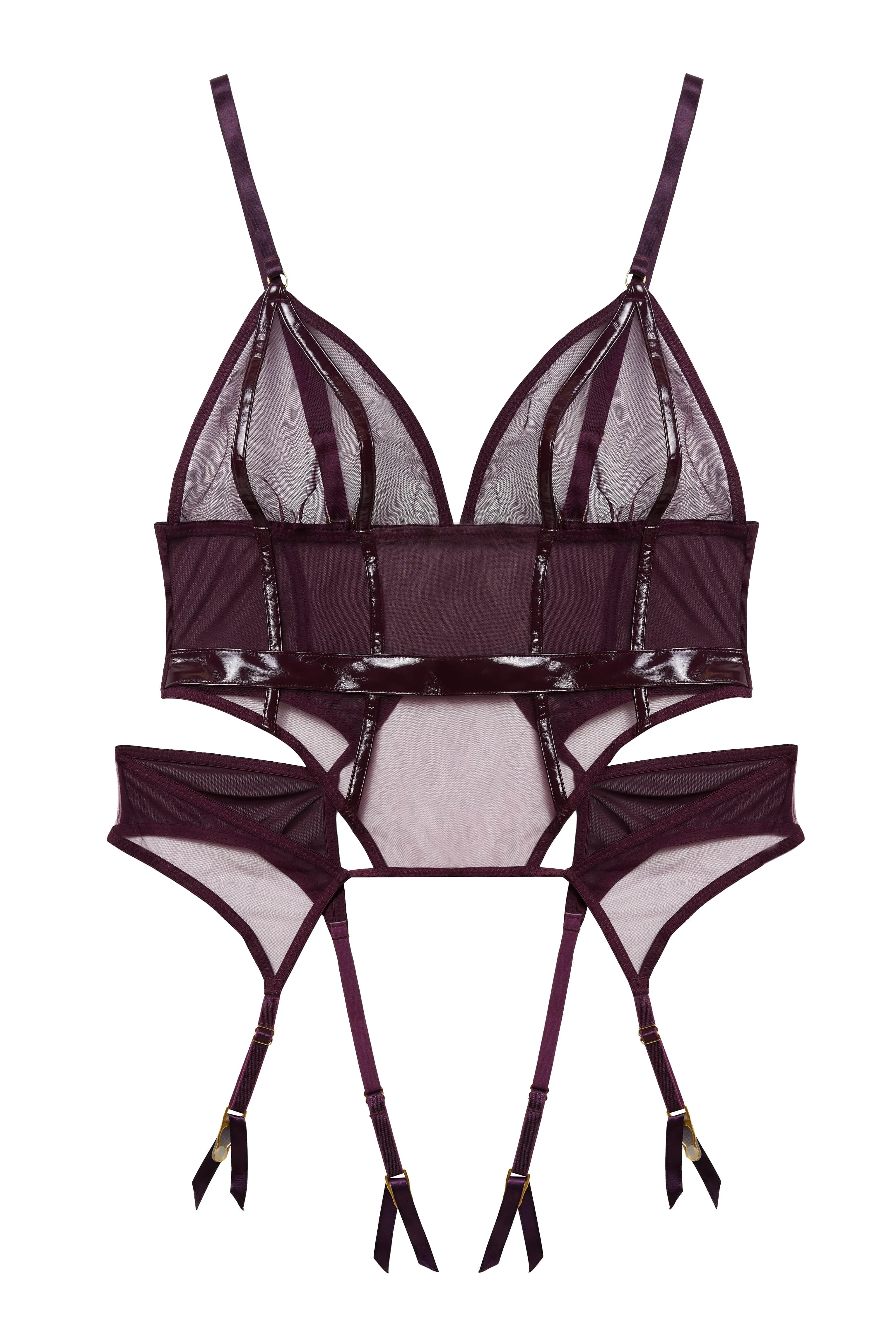 Hustler Kelly Wine PVC Soft Cup Basque